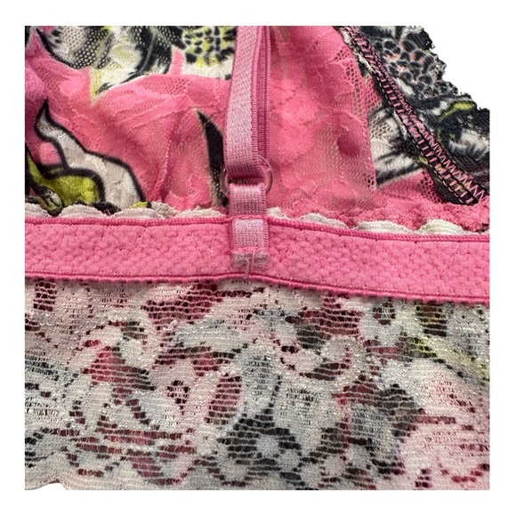 EUC Hanky Panky Pink and Yellow Floral Bra Size Medium - Picture 9 of 13